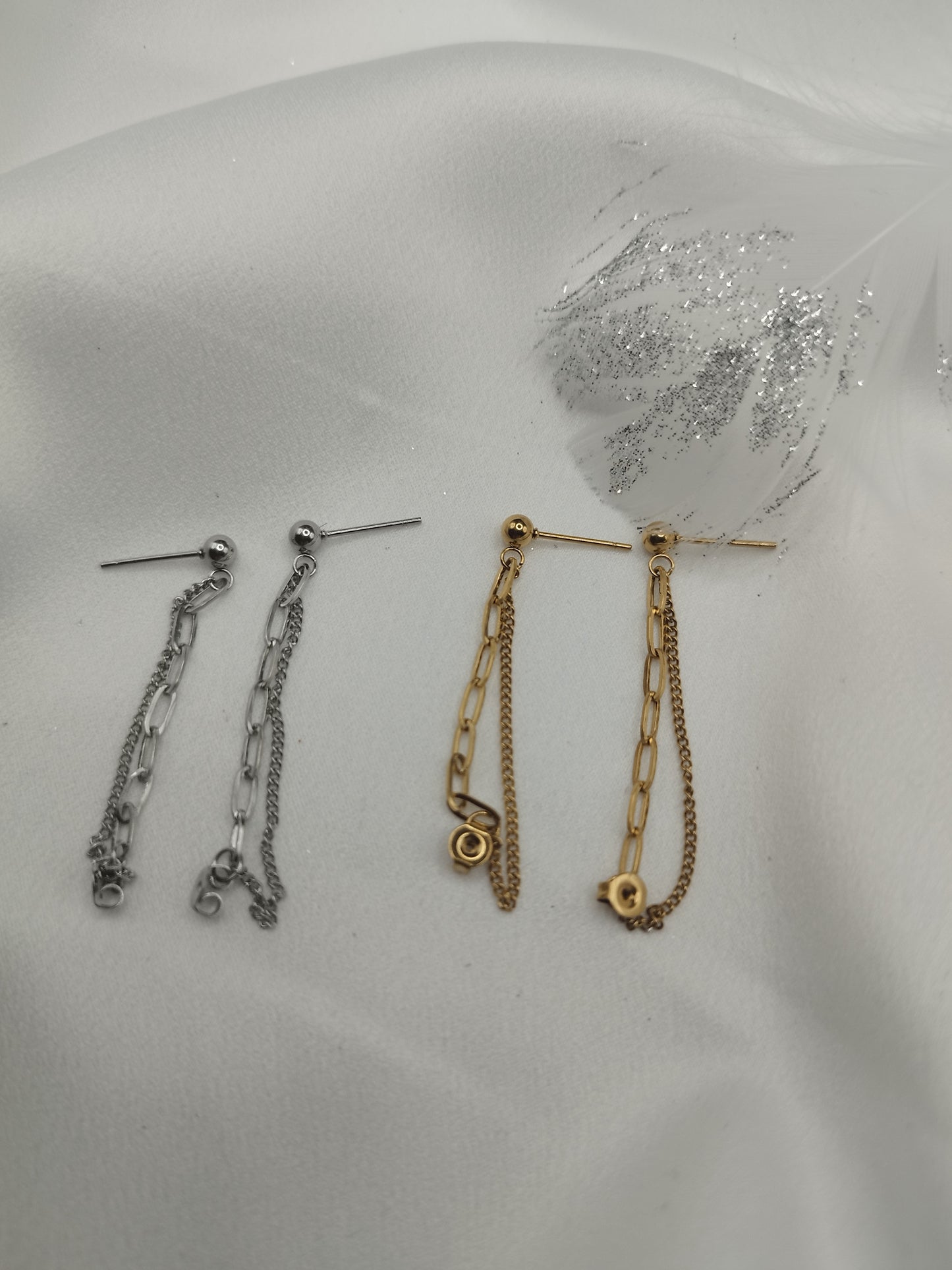 Boucles d'oreilles Double Chaîne