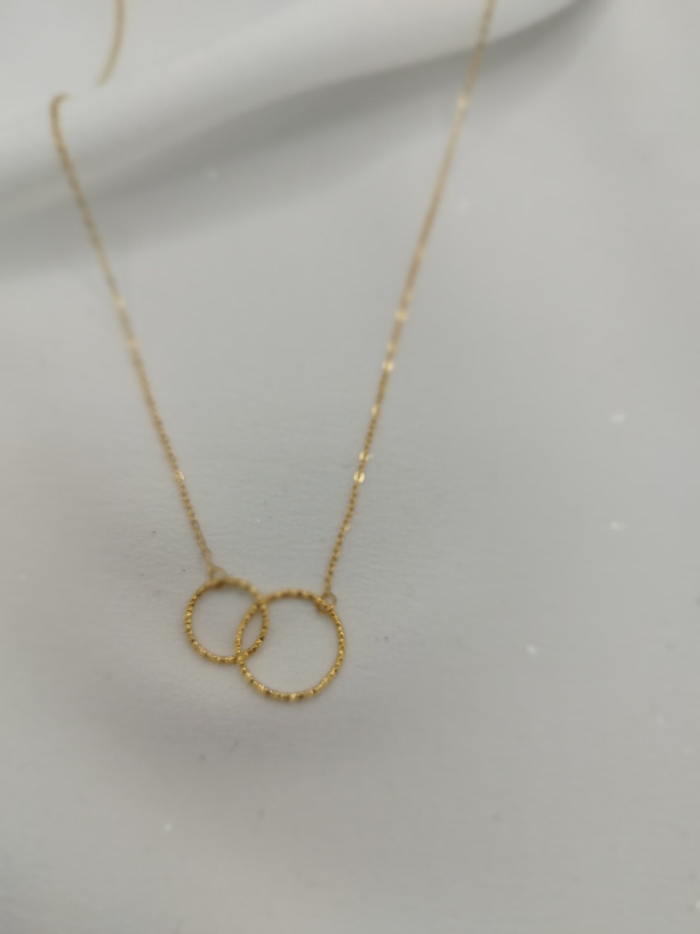 Collier mon Double Cercle Plaqué Or 18K